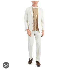 Nautica Modern Fit Stretch Cotton Cream 2 Piece Suit - NWT